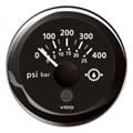 VDO ViewLine Gear Oil Pressure 400PSI Black 52mm gauge